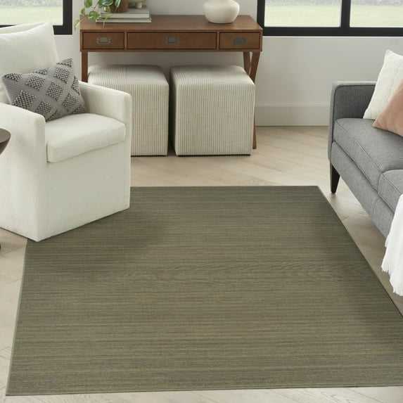 Nourison Washable Essentials Modern Green 5'3" x 7'3" Area Rug (5x7)