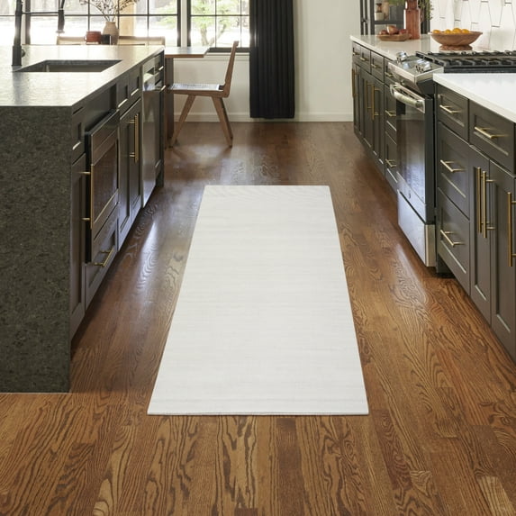 Nourison Washable Essentials Modern Ivory Grey 2'2" x 10' Area Rug (2x10)