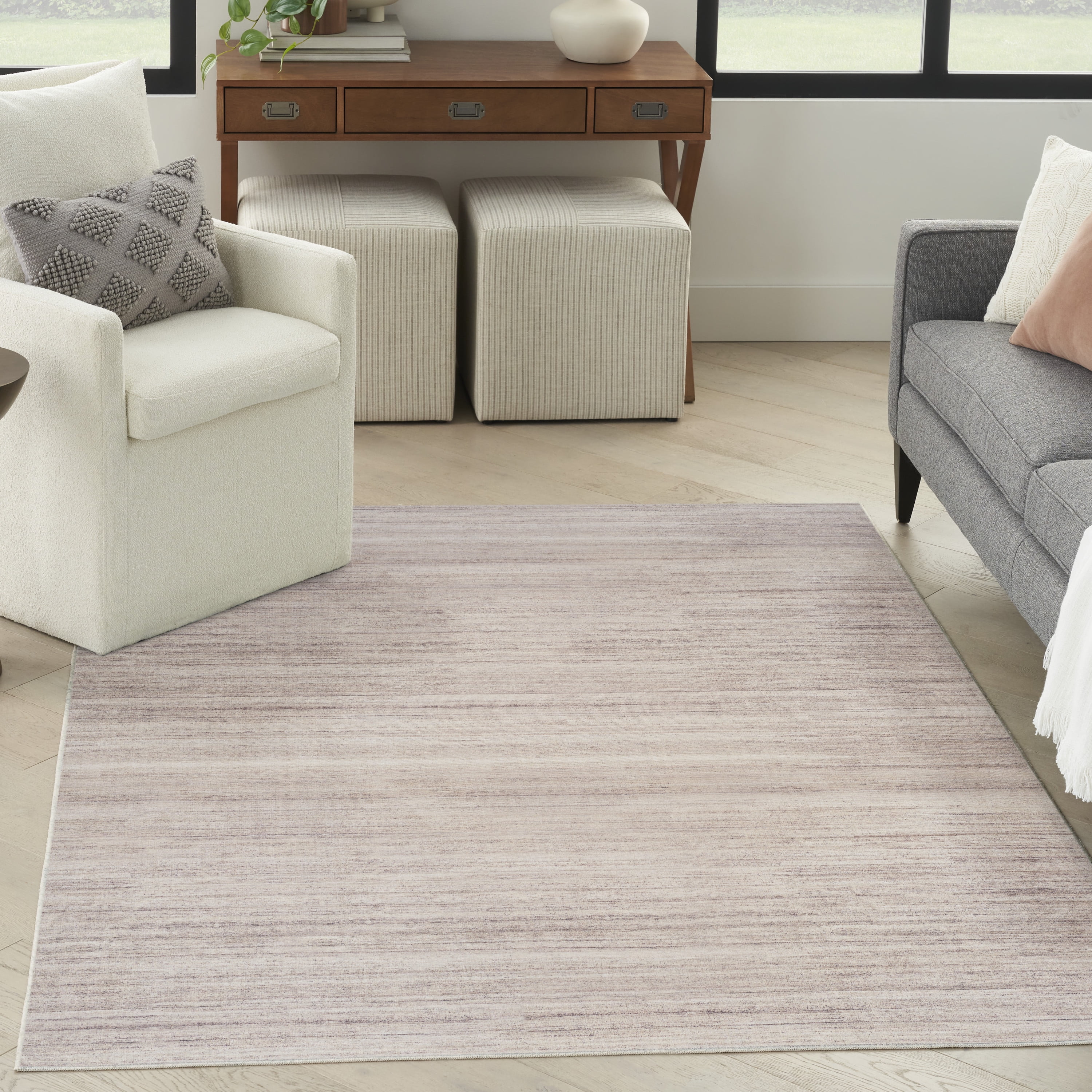 Nourison Washable Essentials Modern Ivory Mocha Area Rug 5x7 - Walmart.com