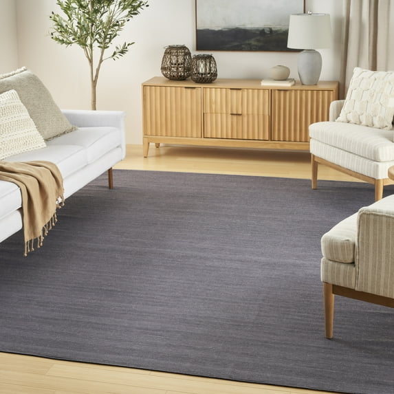 Nourison Washable Essentials Modern Navy 6' x 9' Area Rug (6x9)