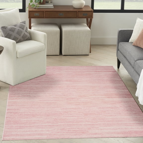 Nourison Washable Essentials Modern Pink 5'3" x 7'3" Area Rug (5x7)