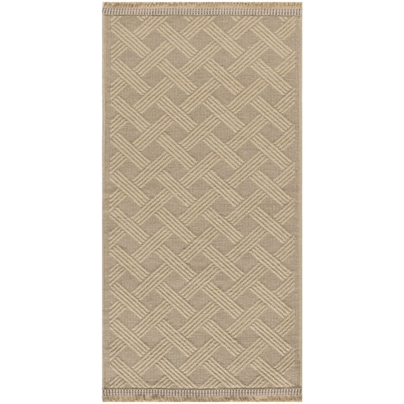 Nourison Washable Jute 2' x 4' Natural Modern Indoor Non-Slip Flatweave Rug
