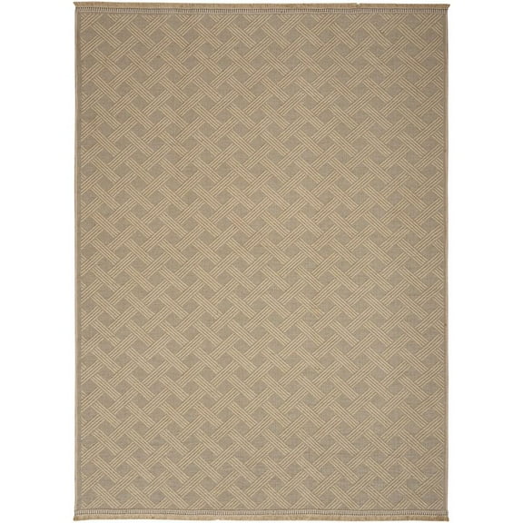 Nourison Washable Jute Geometric Natural 3'11" x 5'11" Area Rug (4x6)