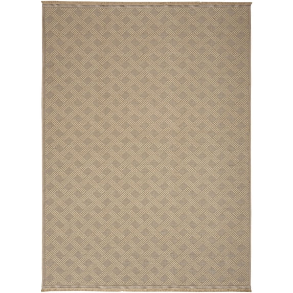 Nourison Washable Jute 5'3" x 7'3" Natural Modern Indoor Non-Slip Flatweave Rug