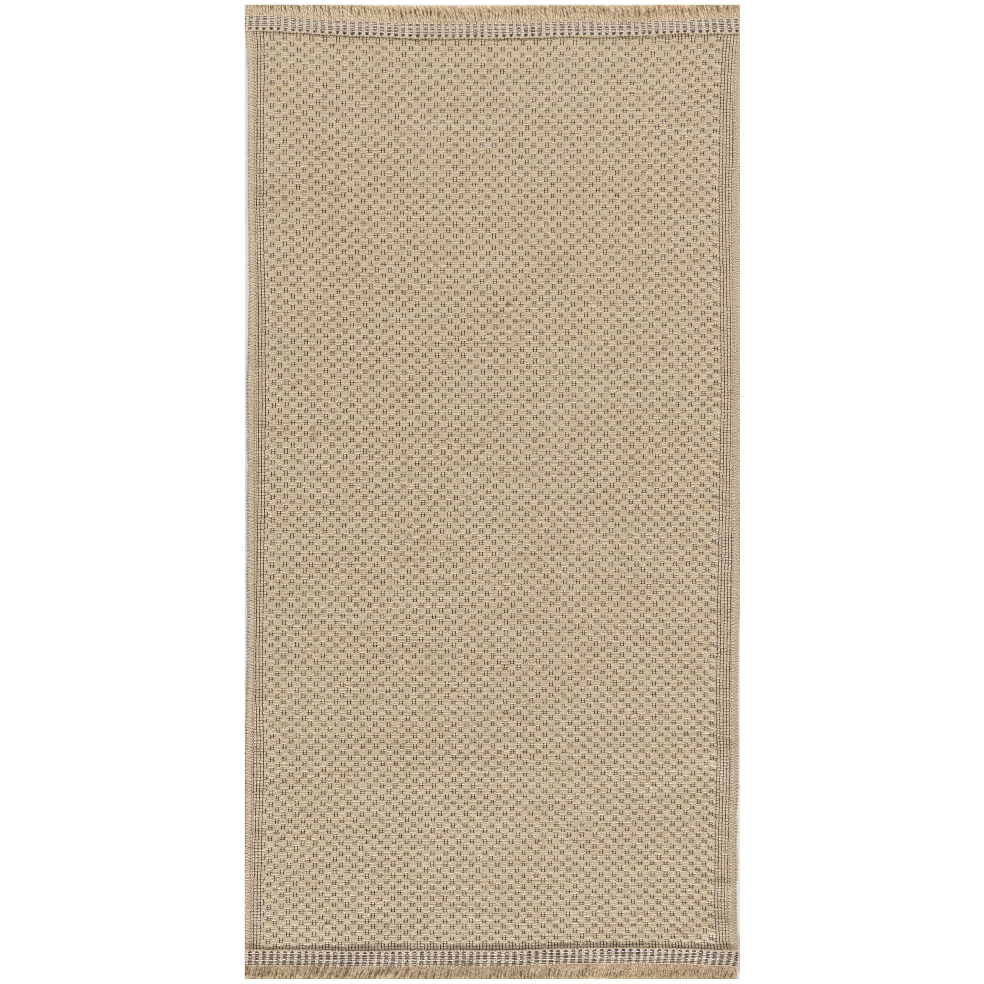 Nourison Washable Jute 2' x 4' Natural Modern Indoor Non-Slip Flatweave Rug