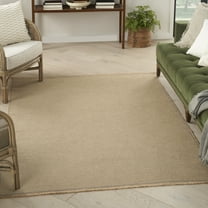 Nourison Washable Jute Solid Natural 5'3" x 7'3" Area Rug (5x7)