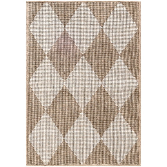 Nourison Washable Modern Jute 2' x 3' Natural Ivory Modern Indoor Non-Slip Flatweave Rug