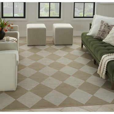 Nourison Washable Modern Jute Modern Natural Ivory 5'3" x 7'3" Area Rug (5x7)