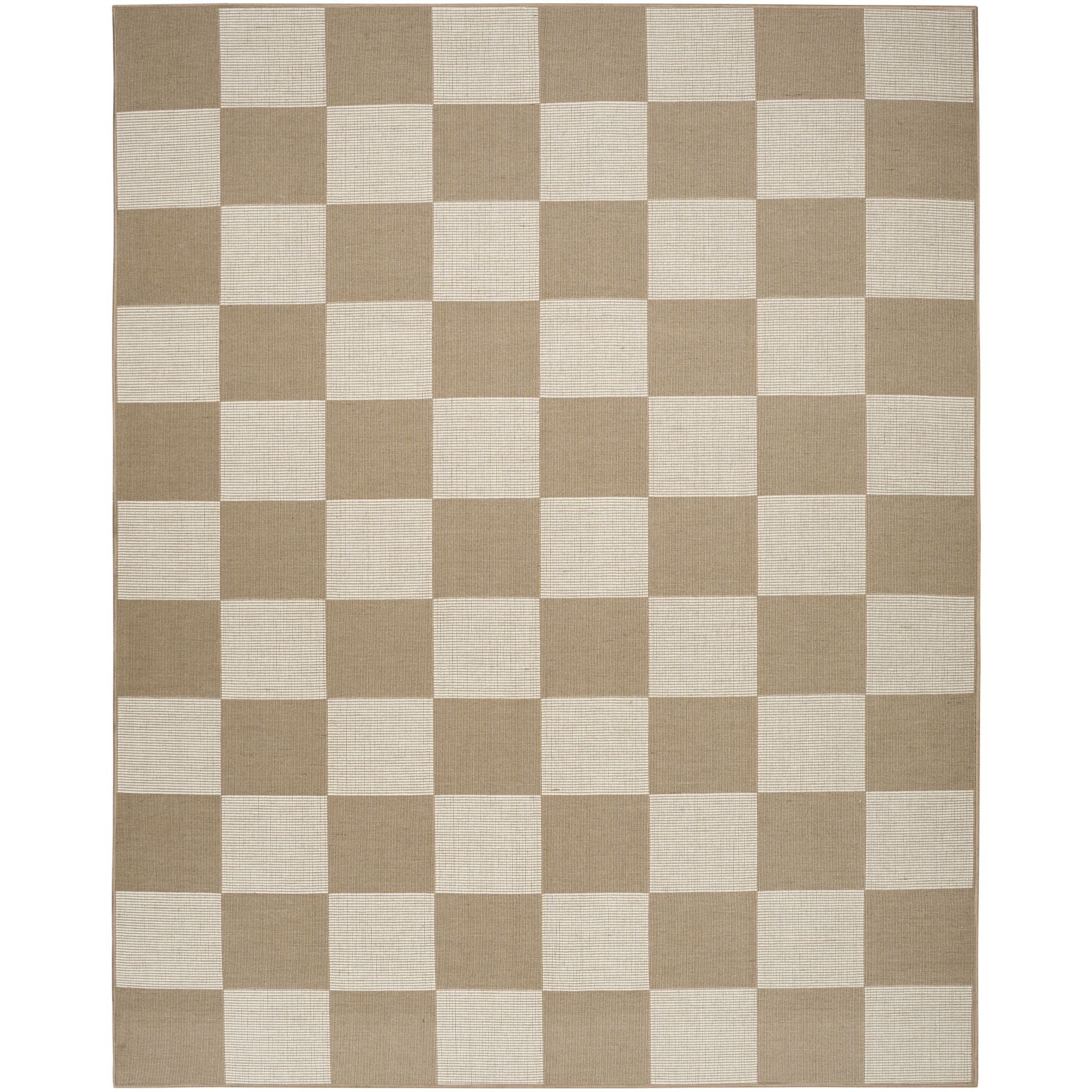 Nourison Washable Modern Jute 5'3" x 7'3" Natural Ivory Modern Indoor Non-Slip Flatweave Rug