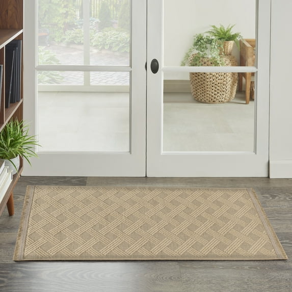 Nourison Washable Organic Geometric Natural 2' x 4' Area Rug (2x4)