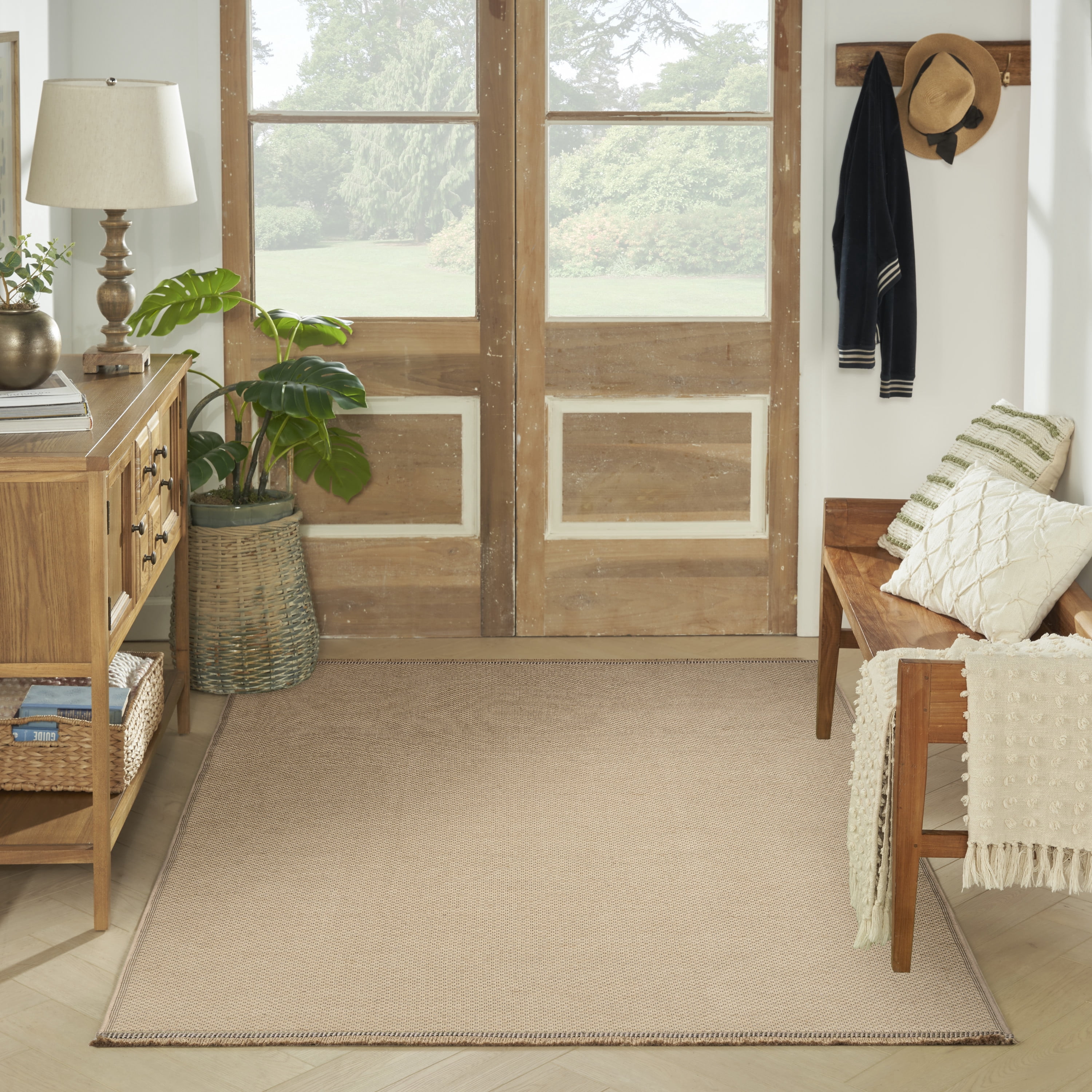 Nourison Washable Organic Solid Natural 3'11" x 5'11" Area Rug (4x6)