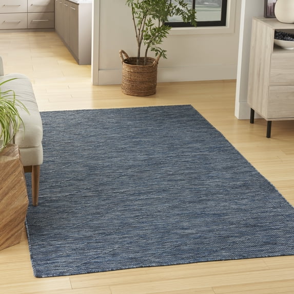 Nourison Washable Solutions Indoor/Outdoor Navy Blue 5' x 7' Area Rug (5x7)