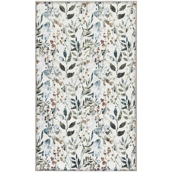 Nourison Washables 2' x 3' Ivory Multicolor Contemporary Indoor Rug