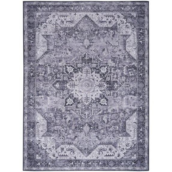 Nourison Nourison Washables 4' x 6' Charcoal Grey Vintage Indoor Rug