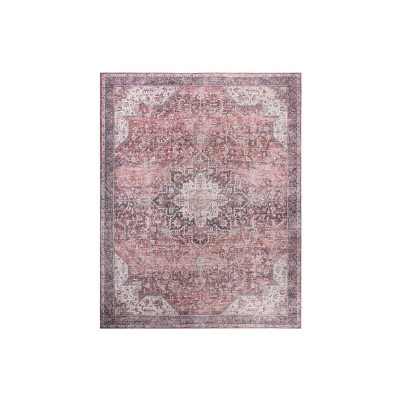 Nourison Washables Vintage Non-Slip Indoor Rug Red 8' x 10'