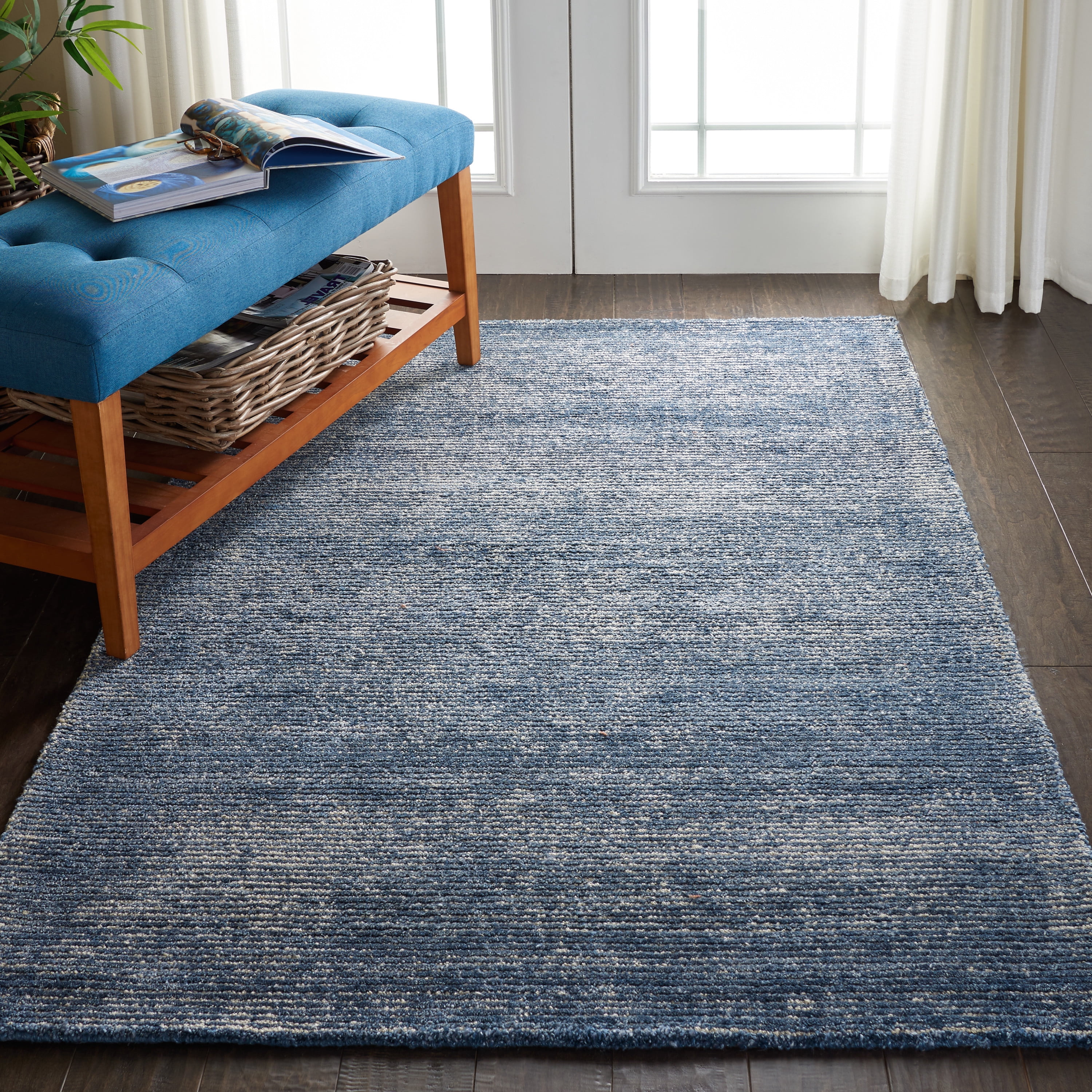 Solid Blue Rugs Nourison Weston Solid Aegean Blue 3'9