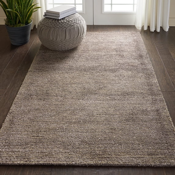 Nourison Weston Solid Charcoal 3'9" x 5'9" Area Rug, (4x6)