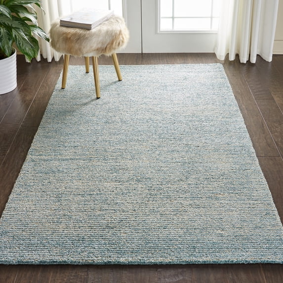 Nourison Weston Solid Seafoam 3'9" x 5'9" Area Rug, (4x6)