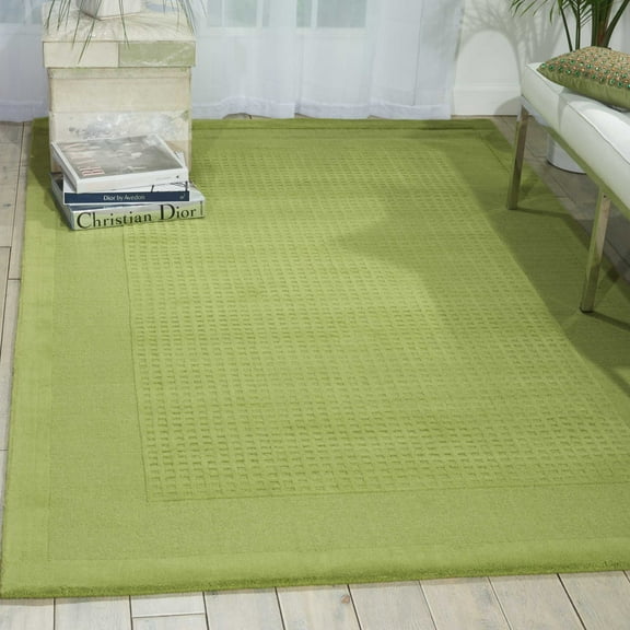 Nourison Westport Bordered Solid Lime 2'6" x 4' Area Rug, (3' x 5')