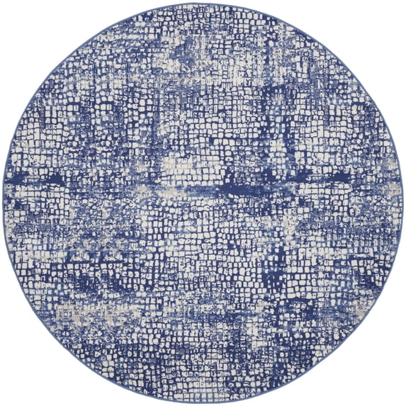 Nourison Whimsicle WHS07 Indoor only Area Rug - Ivory Navy 5' x round