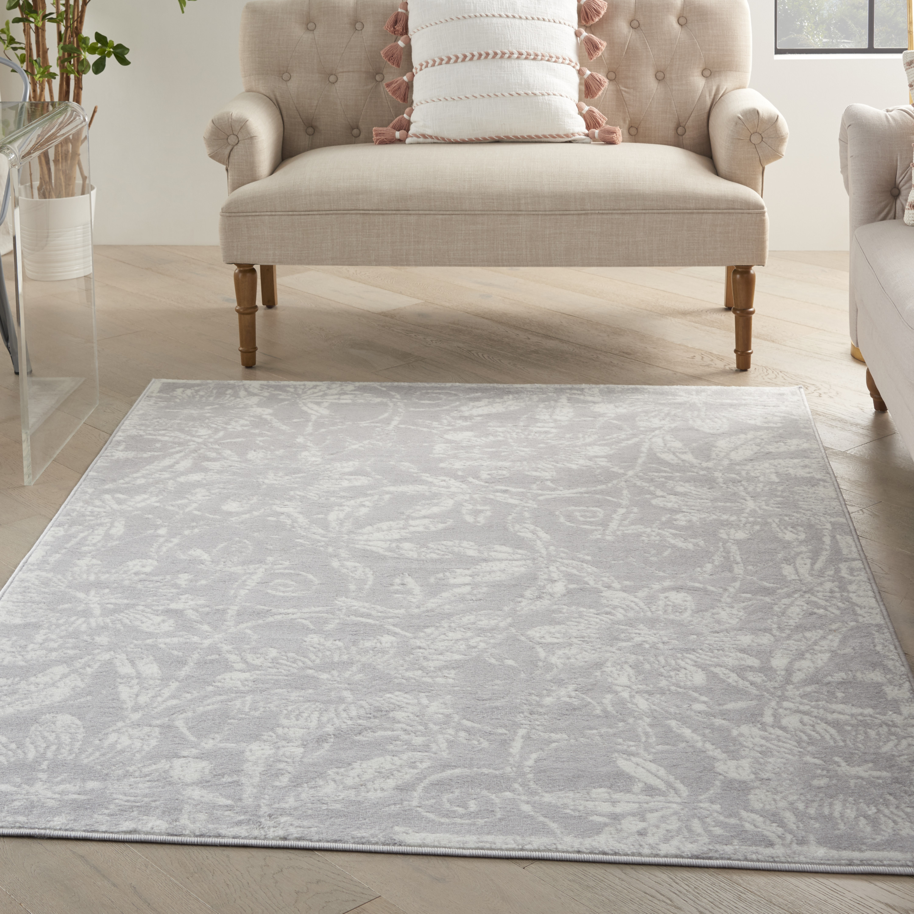 Eclectic Essentials Gray Bohemian Botanical Area Rug - Walmart.com