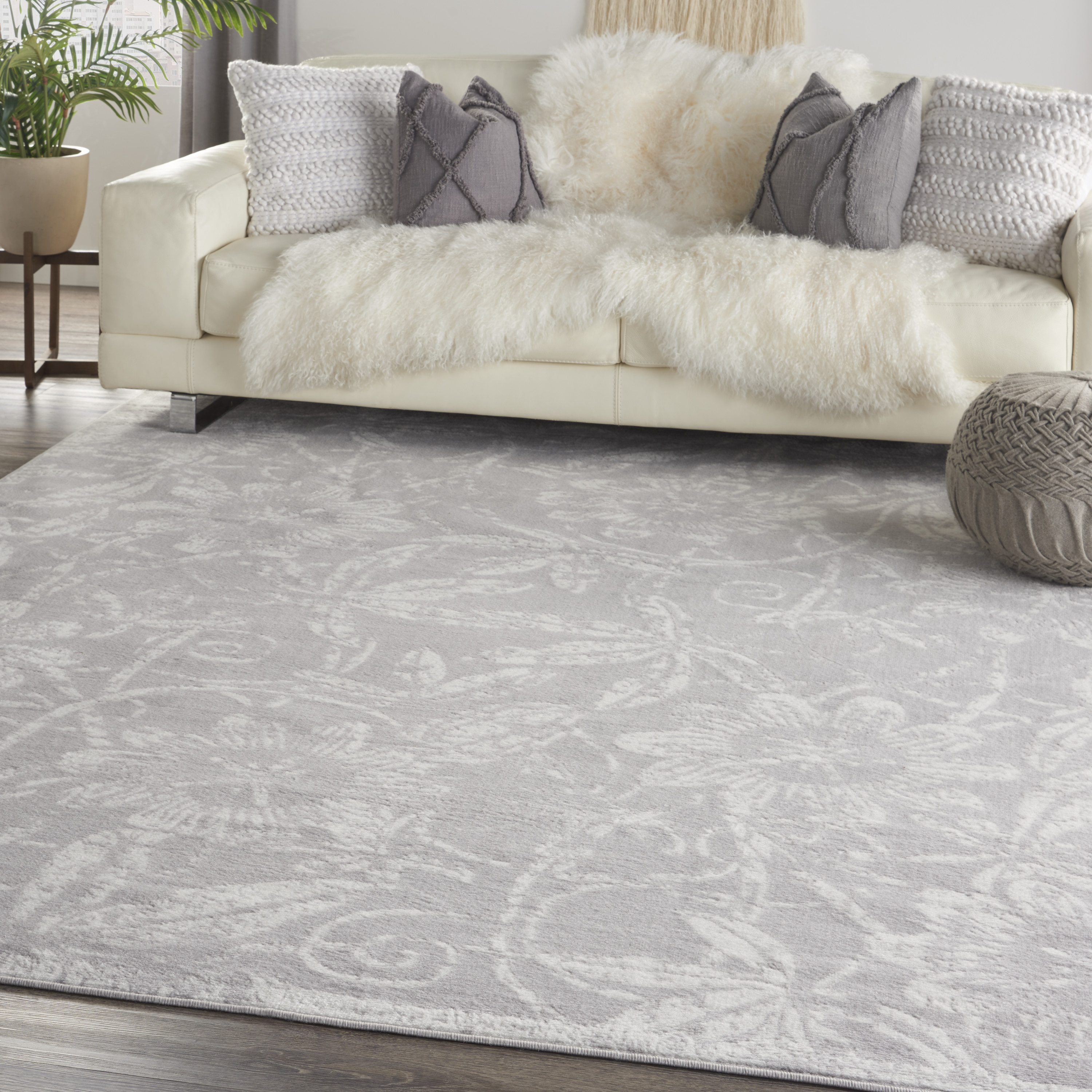 Eclectic Essentials Gray Bohemian Botanical Area Rug - Walmart.com