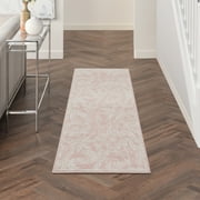 Nourison Whimsicle Botanical Bohemian Pink 2' x 6' Area Rug, (6' Runner)