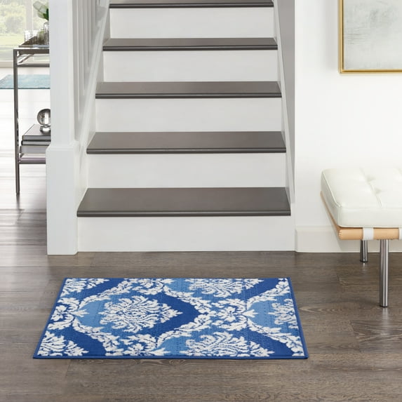 Nourison Whimsicle Botanical Farmhouse Blue 2' x 3' Area Rug, (2' x 3')