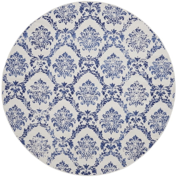 Nourison Whimsicle WHS01 Indoor only Area Rug - Ivory Navy 8' x round