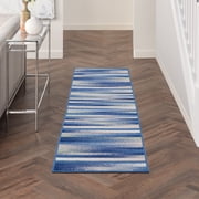 Nourison Whimsicle Eclectic Modern Blue Multicolor 2' x 8' Area Rug, (8' Runner)