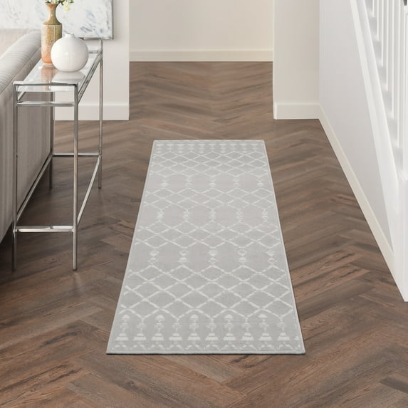 Nourison Whimsicle Modern Bohemian Grey 2' x 6' Area Rug, (6' Runner)