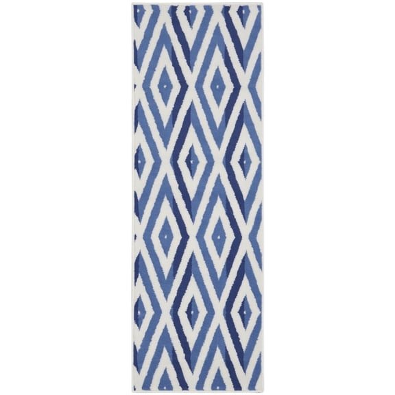 Nourison Whimsicle WHS04 Indoor only Area Rug - Ivory Blue 2' x 8'