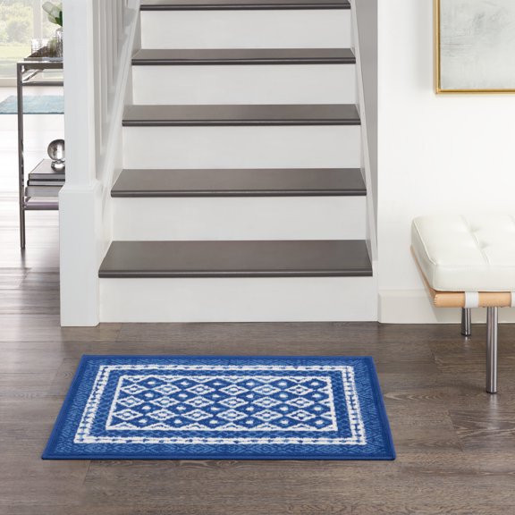 Nourison Whimsicle Modern Moroccan Navy 2' x 3' Area Rug, (2' x 3')