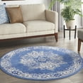 thumbnail image 1 of Nourison Whimsicle Persian Farmhouse Navy 5' x round Area Rug, (5' Round), 1 of 9