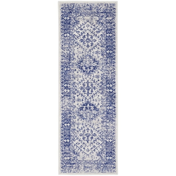 Nourison Whimsicle WHS15 Indoor only Area Rug - Ivory Navy 2' x 8'