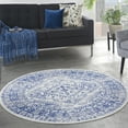 thumbnail image 1 of Nourison Whimsicle Rustic Farmhouse Ivory Navy 5' x round Area Rug, (5' Round), 1 of 9