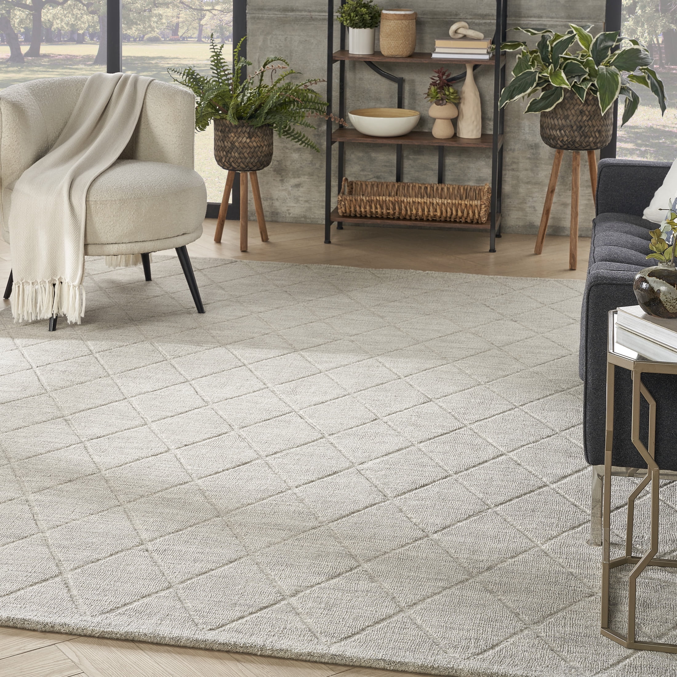 Nourison Wool Haven 7'9" x 9'9" Grey Modern Indoor Rug