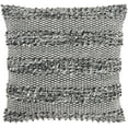 thumbnail image 1 of Nourison Woven Raised Striped Black 18" x 18" Indoor/Outdoor Throw Pillow, 1 of 6