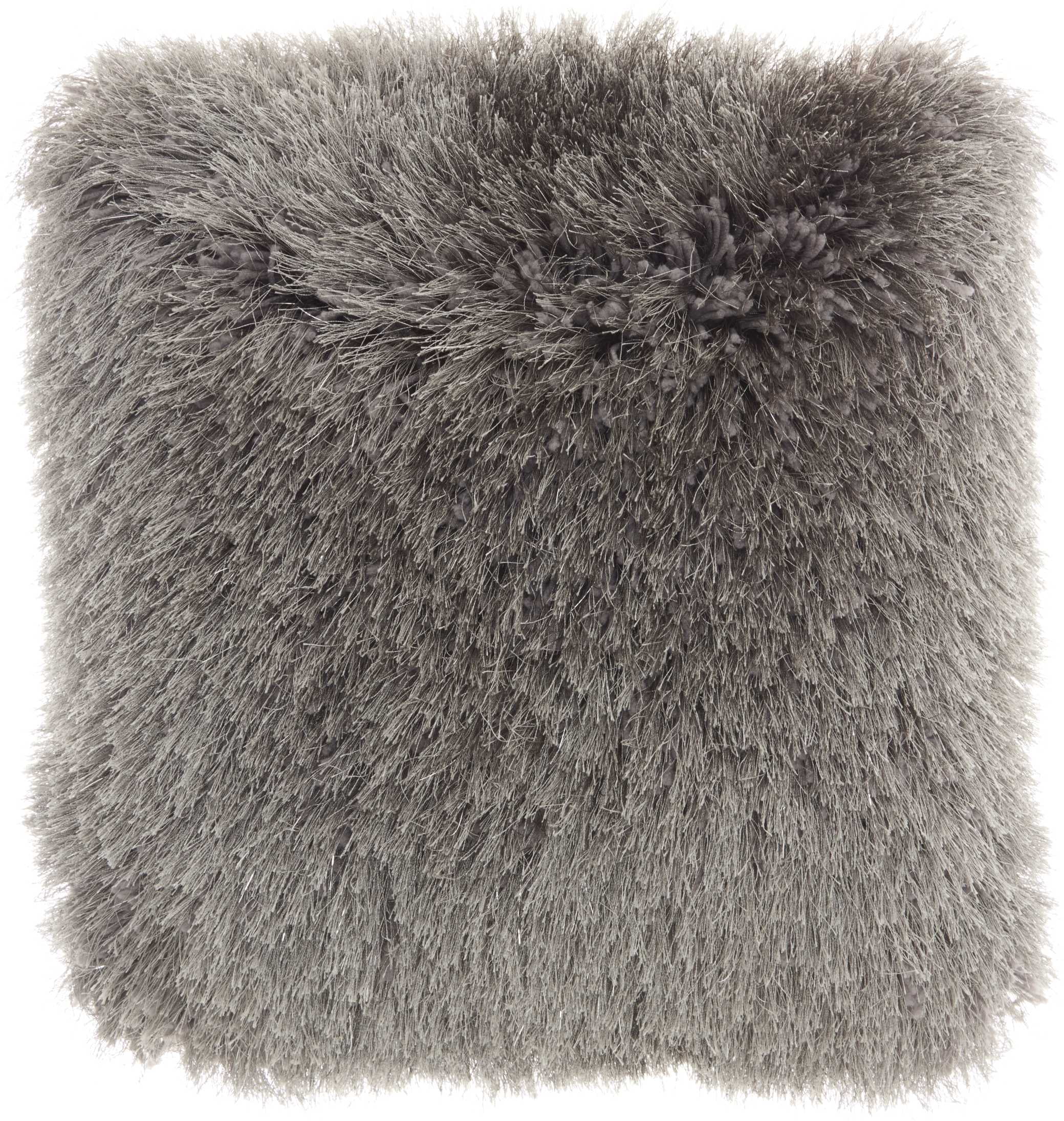Charcoal Shimmer Shag Square Kids Decorative Pillow, 17" x 17"
