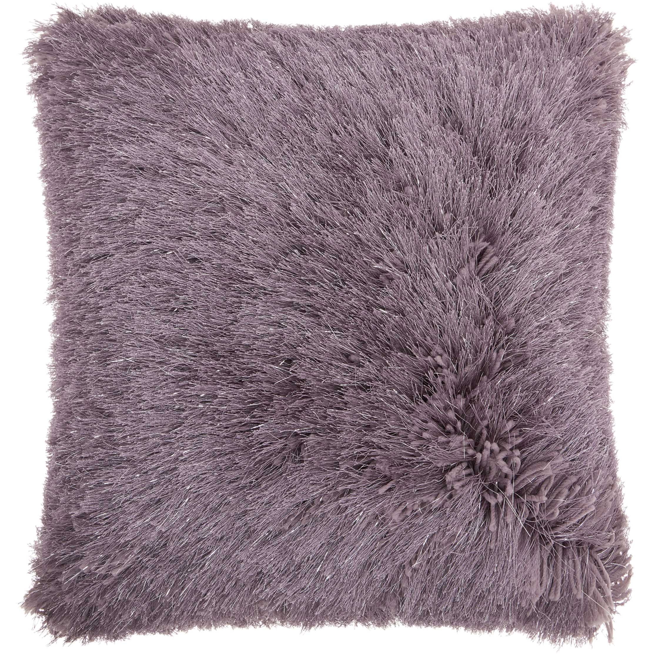 Lavender Shag Square Polyester Decorative Kids Pillow, 17" x 17"