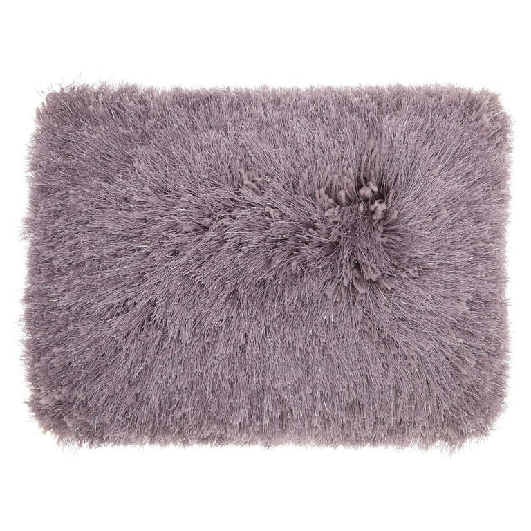 Nourison Yarn Shimmer Shag Modern Polyester Throw Pillow in Lavender Purple Walmart