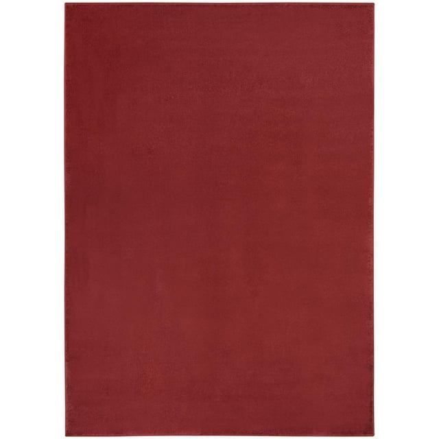 Noursion Essentials Solid Contemporary Brick Red 5' x 7' Area Rug, (5' x 7')