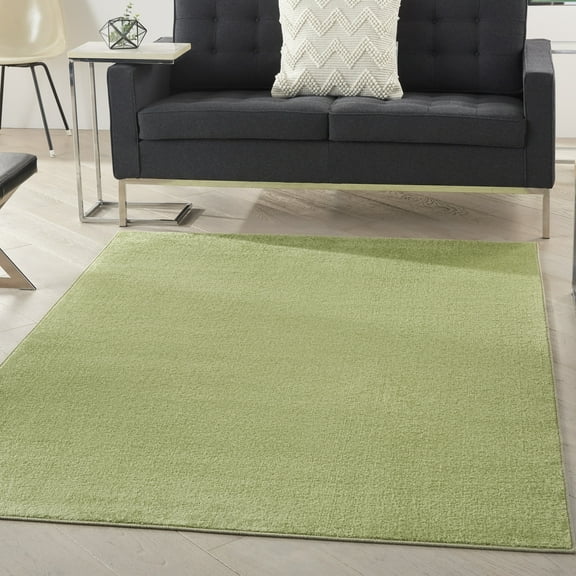 Noursion Essentials Solid Contemporary Green 5' x 7' Area Rug, (5' x 7')