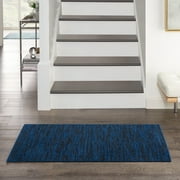 Noursion Essentials Solid Contemporary Midnight Blue 2' x 4' Area Rug, (2' x 4')