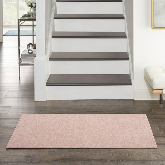 Noursion Essentials Solid Contemporary Pink 2' x 4' Area Rug, (2' x 4')