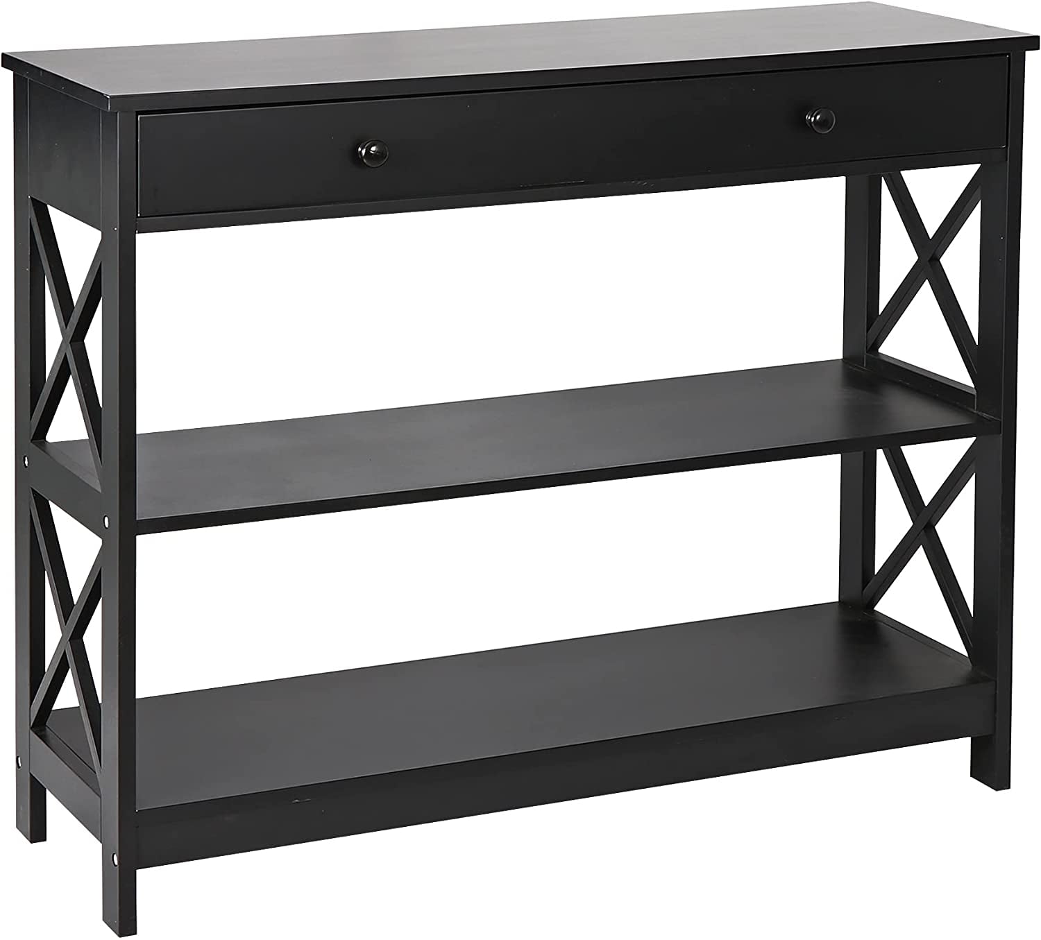 Nouva 3 Tier Console Table 40 Inch Entry Table with 1 Drawer Wall Table Narrow Long Table Sofa