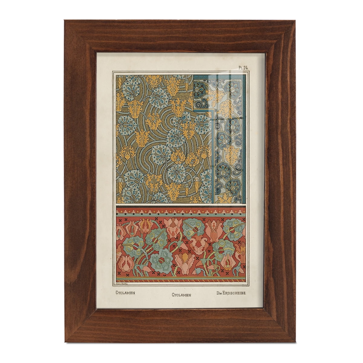Nouveau Decorative I - Framed Print w/glass - Chestnut