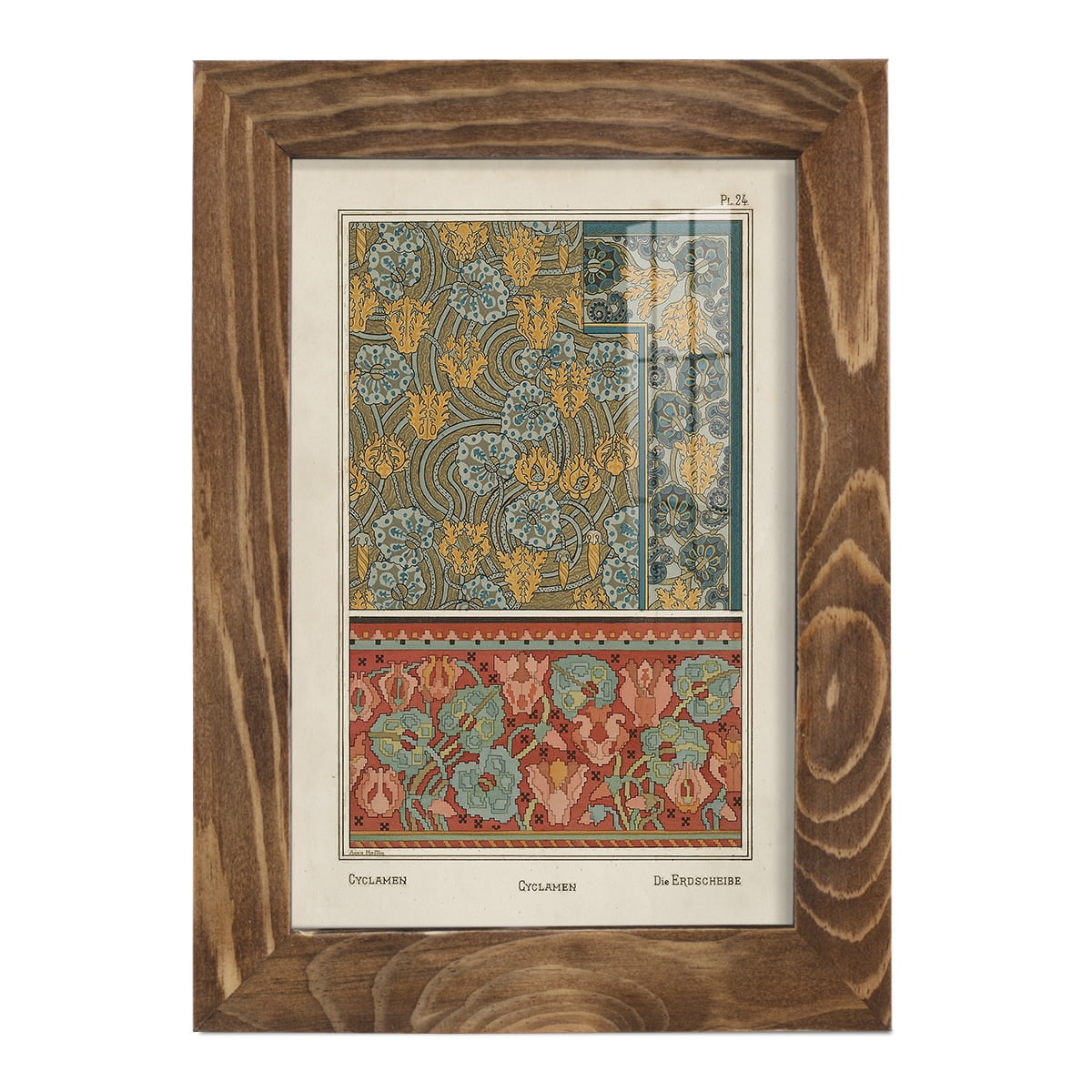 Nouveau Decorative I - Framed Print w/glass - Walnut