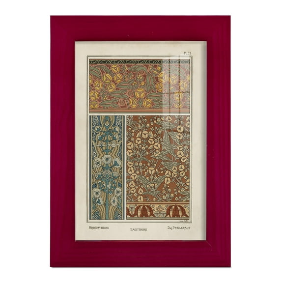 Nouveau Decorative II - Framed Print w/glass - Cherry Red