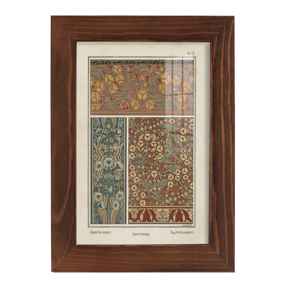 Nouveau Decorative II - Framed Print w/glass - Chestnut